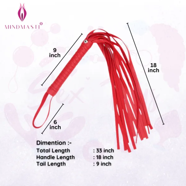 33 Inch Faux Leather Riding Whip - Image 3